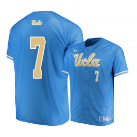 Men's UCLA Bruins #7 JT Schwartz Blue Under Armour College Baseball Jersey