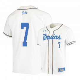 Men's UCLA Bruins #7 JT Schwartz White Under Armour College Baseball Jersey