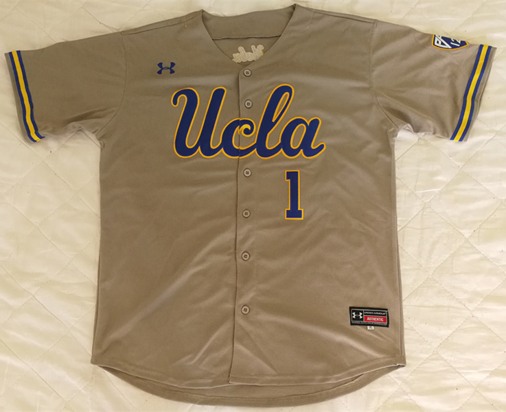 Men's UCLA Bruins Grey Under Armour College Baseball Team Jersey