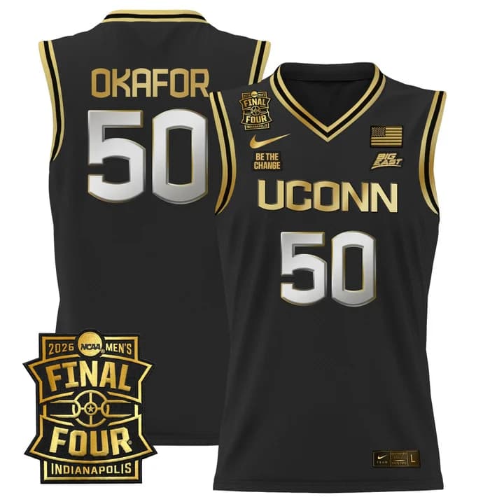 Men's UConn Huskies 2026 Final Four Patch Basketball Jersey - All Stitched Emeka Okafor #50