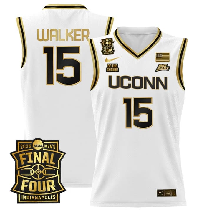 Men's UConn Huskies 2026 Final Four Patch Basketball Jersey - All Stitched Kemba Walker   15