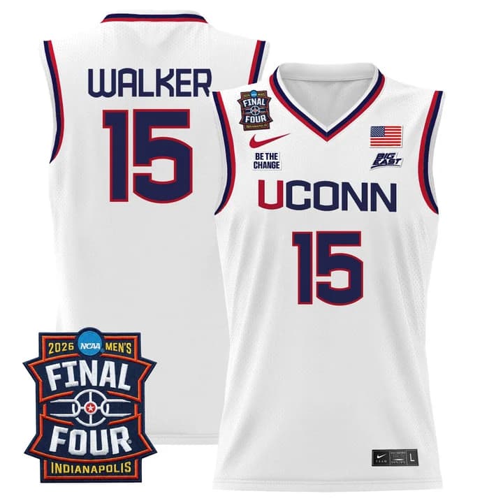 Men's UConn Huskies 2026 Final Four Patch Basketball Jersey - All Stitched Kemba Walker  15