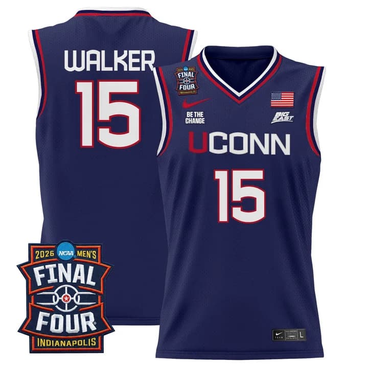 Men's UConn Huskies 2026 Final Four Patch Basketball Jersey - All Stitched Kemba Walker