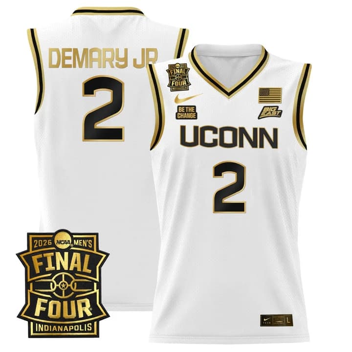 Men's UConn Huskies 2026 Final Four Patch Basketball Jersey - All Stitched Silas Demary Jr.   2