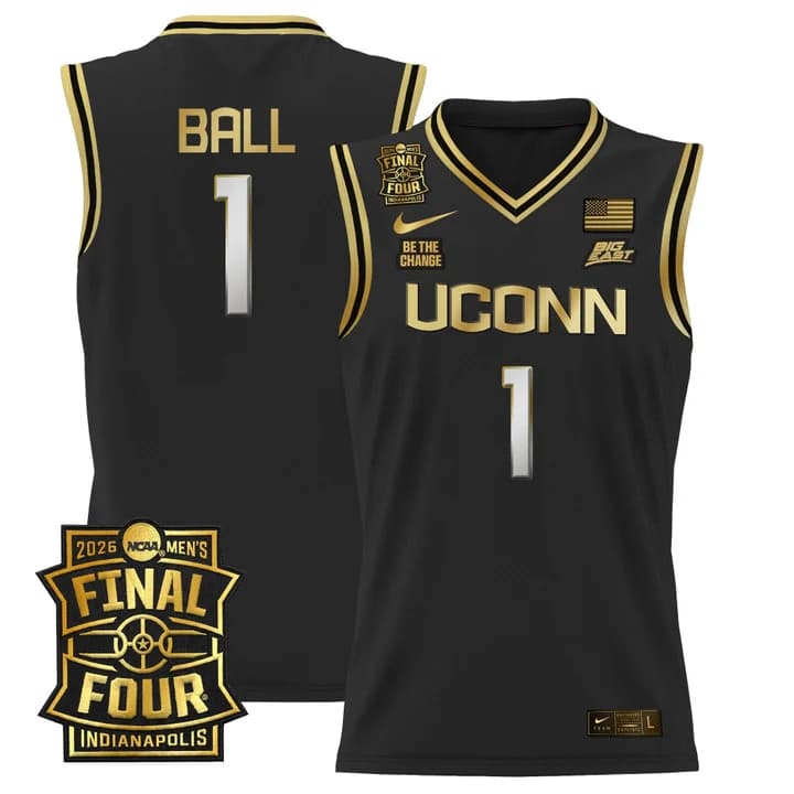 Men's UConn Huskies 2026 Final Four Patch Basketball Jersey - All Stitched Solo Ball    1