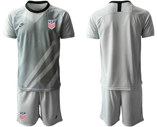 Men's USA Blank Gray Goalkeeper Jersey