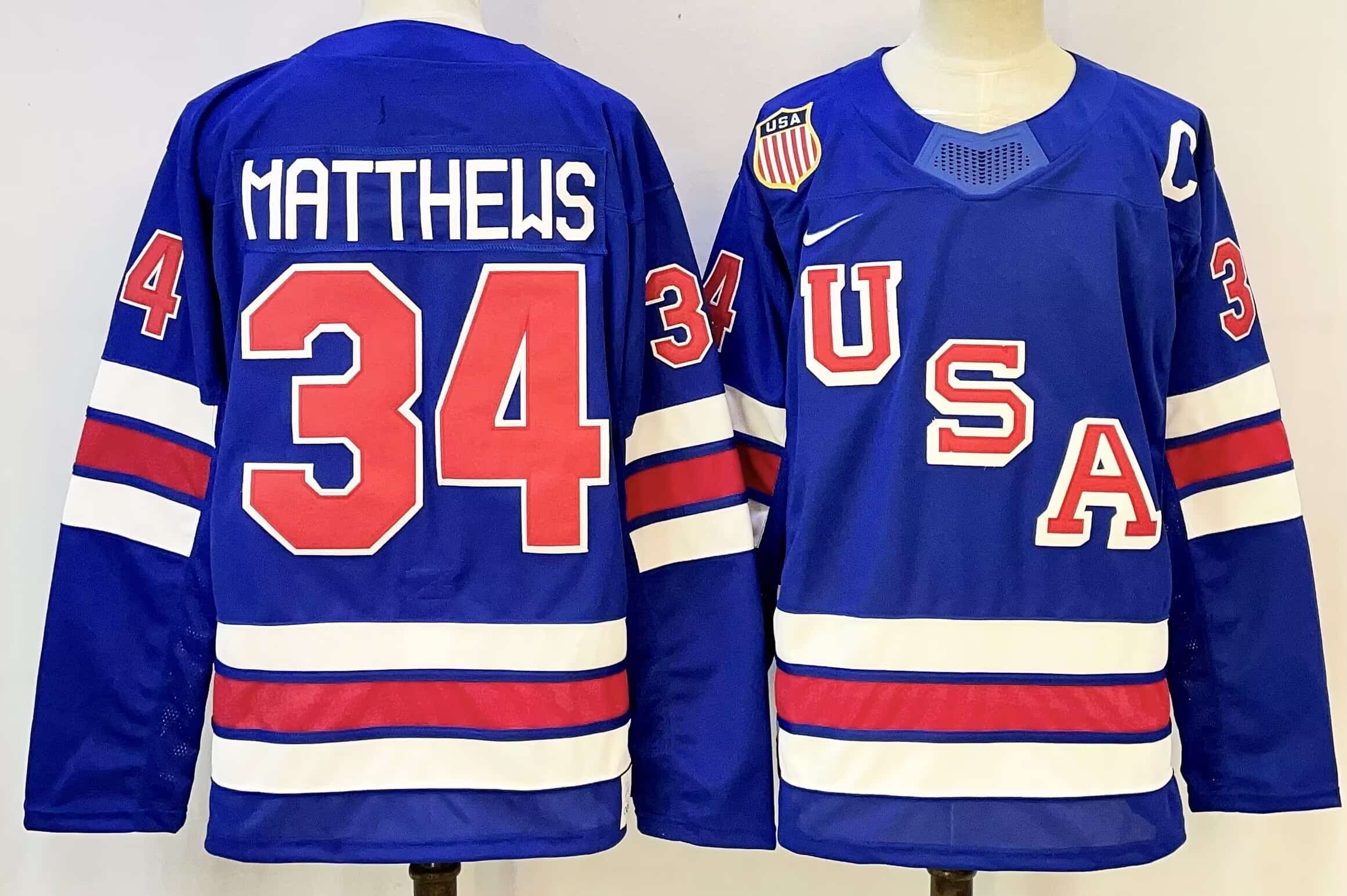 Men's USA Hockey Auston Matthews Nike  2026 Away Replica Jersey