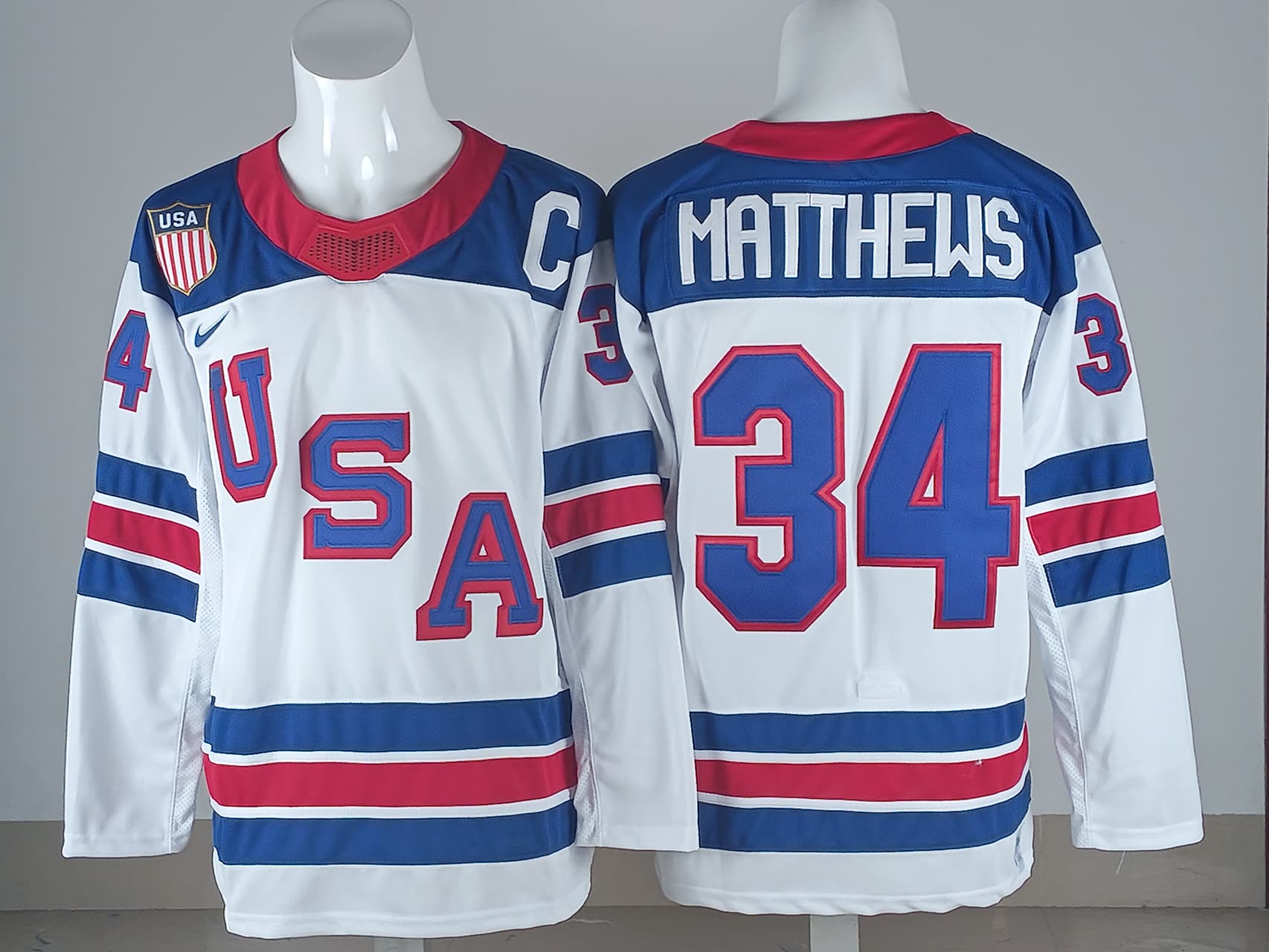 Men's USA Hockey Auston Matthews Nike White  2026 Away Replica Jersey