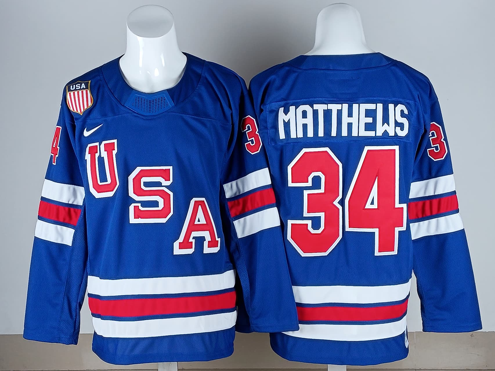 Men's USA Hockey Auston Matthews Nike White 2026 Away  Replica Jersey