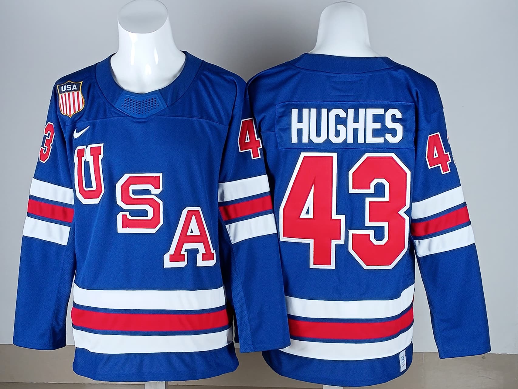 Men's USA Hockey Quinn Hughes  Nike White 2026 Away Replica Jersey