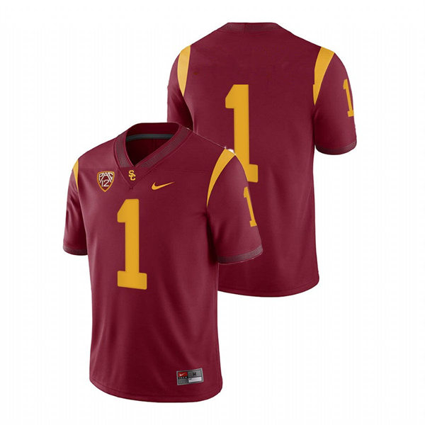 Men's USC Trojans #1 Gary Bryant Jr. Nike Cardinal Without Name College Football Game Jersey 