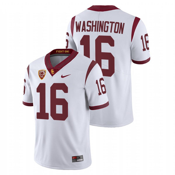 Men's USC Trojans #16 Tahj Washington Nike White Limited Football Performance Jersey