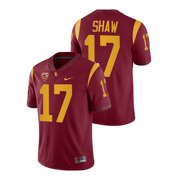 Men's USC Trojans #17 Bryson Shaw Nike Cardinal College Football Vapor Untouchable Limited Jersey 