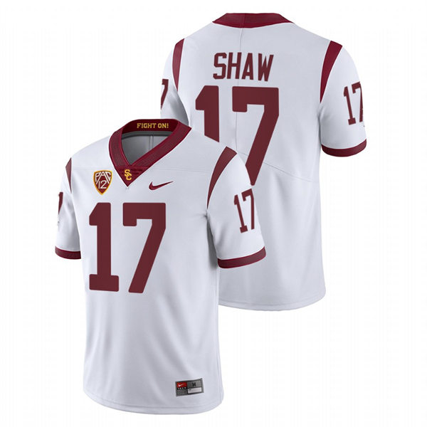 Men's USC Trojans #17 Bryson Shaw Nike White Limited Football Performance Jersey