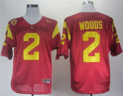 Men's USC Trojans #2 Robert Woods Red With Name Nike NCAA College Football Jersey
