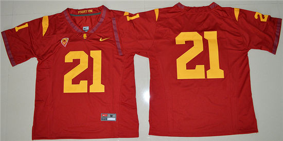 Men's USC Trojans #21 Su'a Cravens Nike Red NCAA College Football Jersey -Without Name 