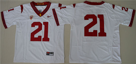 Men's USC Trojans #21 Su'a Cravens Nike White College Football Jersey -Without Name 