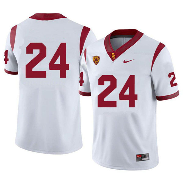 Men's USC Trojans #24 Julien Simon Nike White Without Name College Football Game Jersey
