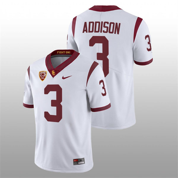 Men's USC Trojans #3 Jordan Addison Nike White Limited Football Performance Jersey