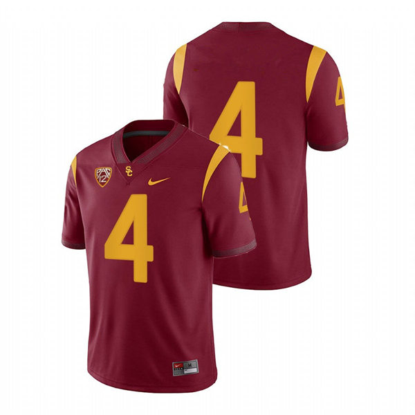 Men's USC Trojans #4 Braxton Myers Nike Cardinal Without Name College Football Game Jersey 