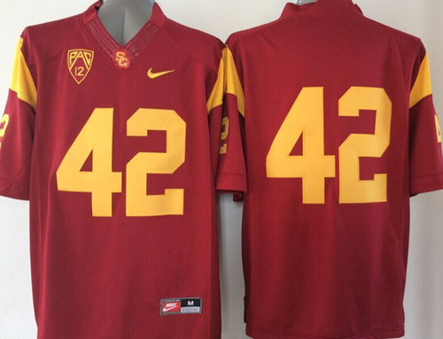 Men's USC Trojans #42 Uchenna Nwosu Red 2015 College Football Nike PAC 12 Limited Jersey 
