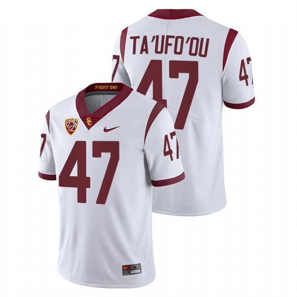 Men's USC Trojans #47 Stanley Ta'ufo'ou Nike White Limited Football Performance Jersey
