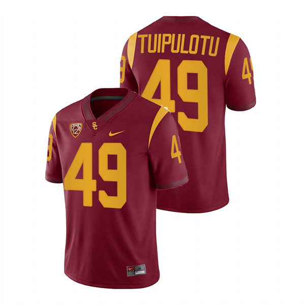 Men's USC Trojans #49 Tuli Tuipulotu Nike Cardinal College Football Vapor Untouchable Limited Jersey 
