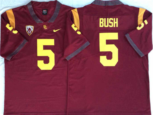Men's USC Trojans #5 Reggie Bush Red With Name Nike NCAA College Vapor Untouchable Football Jersey