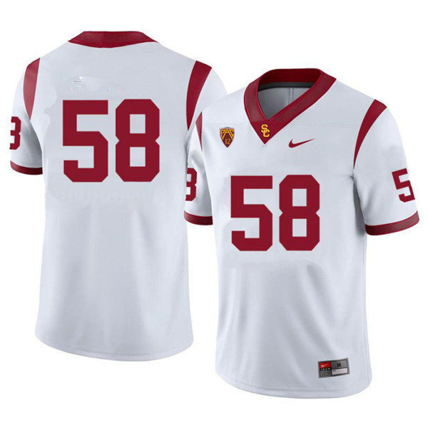 Men's USC Trojans #58 Solomon Tuliaupupu Nike White Without Name College Football Game Jersey 