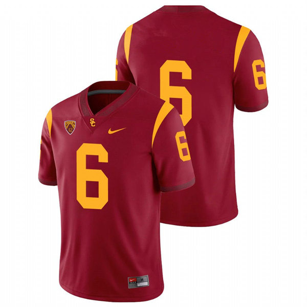 Men's USC Trojans #6 Austin Jones Nike Cardinal Without Name College Football Game Jersey