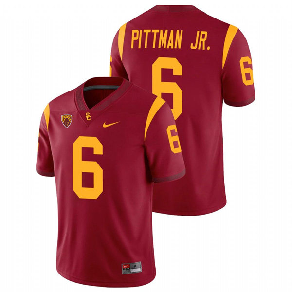 Men's USC Trojans #6 Michael Pittman Jr. Nike Cardinal College Football Vapor Untouchable Limited Jersey 