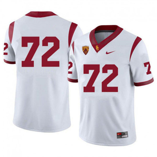 Men's USC Trojans #72 Andrew Vorhees Nike White Without Name College Football Game Jersey 
