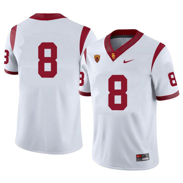 Men's USC Trojans #8 Amon-Ra St. Brown Nike White Without Name College Football Game Jersey 