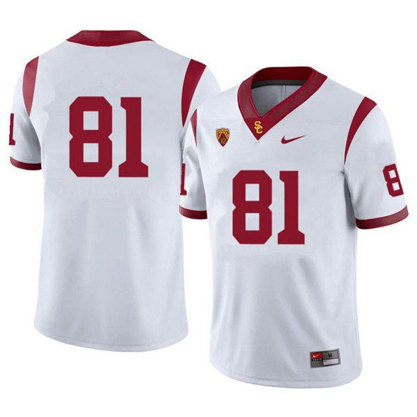 Men's USC Trojans #81 Kyle Ford Nike White Without Name College Football Game Jersey