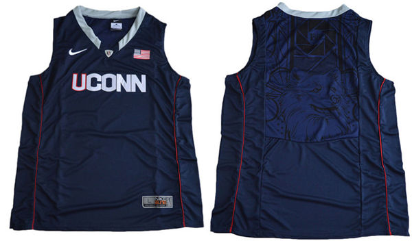 Men's Uconn Huskies Customized Navy Blue College Basketball Authentic Jersey -Any Name Any Number 