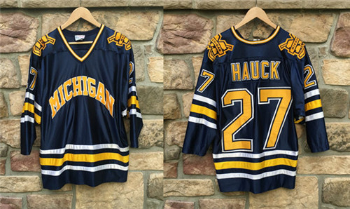 Men's University of Michigan Wolverines Navy NCAA Hockey Jersey
