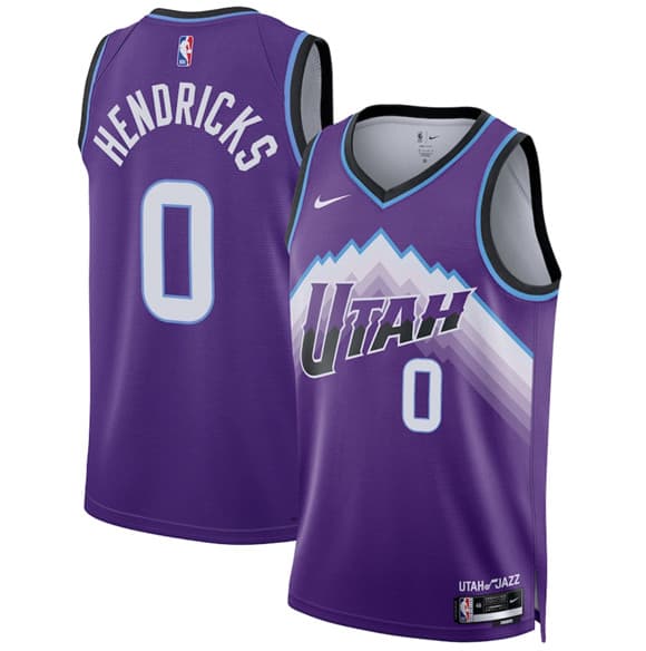 Men's Utah Jazz #0 Taylor Hendricks Purple 2025 Icon Edition Stitched Basketball Jersey