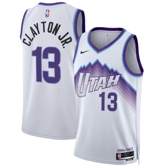 Men's Utah Jazz #13 Walter Clayton Jr. White 2025 Association Edition Stitched Basketball Jersey