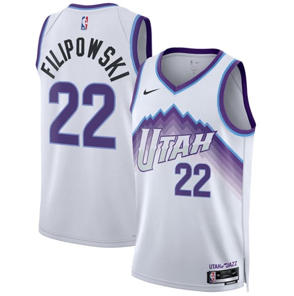 Men's Utah Jazz #22 Kyle Filipowski White 2025 Association Edition Stitched Basketball Jersey
