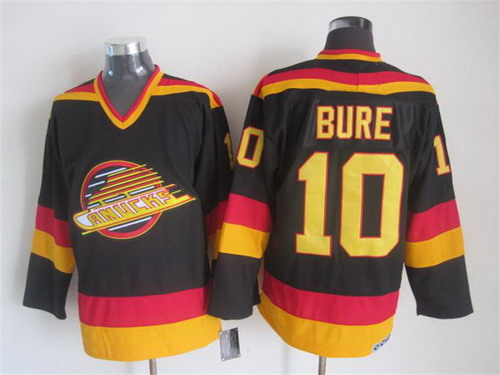 Men's Vancouver Canucks #10 Pavel Bure 1985-86 Black CCM Vintage Throwback Jersey Stitched