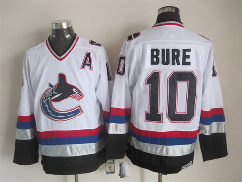 Men's Vancouver Canucks #10 Pavel Bure 1997-98 White CCM Vintage Throwback Jersey Stitched