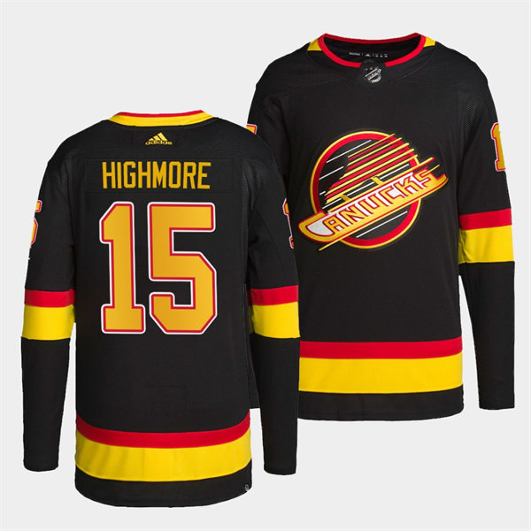 Men's Vancouver Canucks #15 Matthew Highmore adidas Black 2019-20 Flying Skate Jersey Stitched