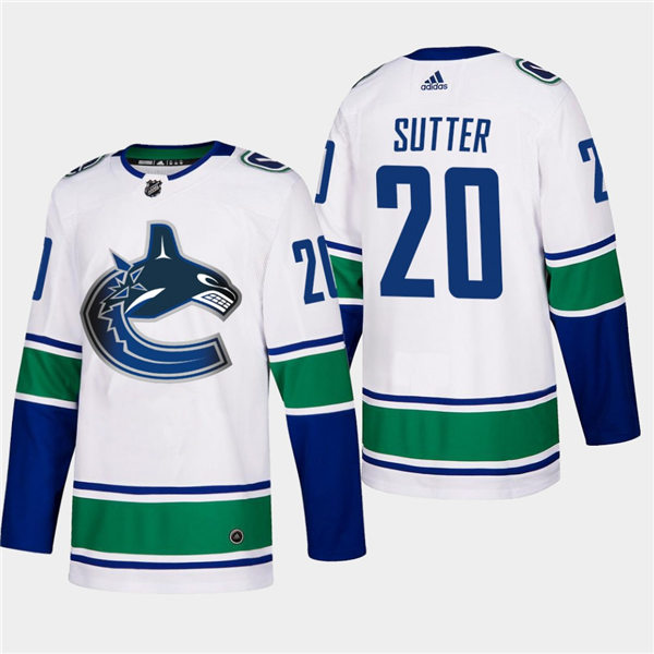 Men's Vancouver Canucks #20 Brandon Sutter Away White Authentic Player Jersey