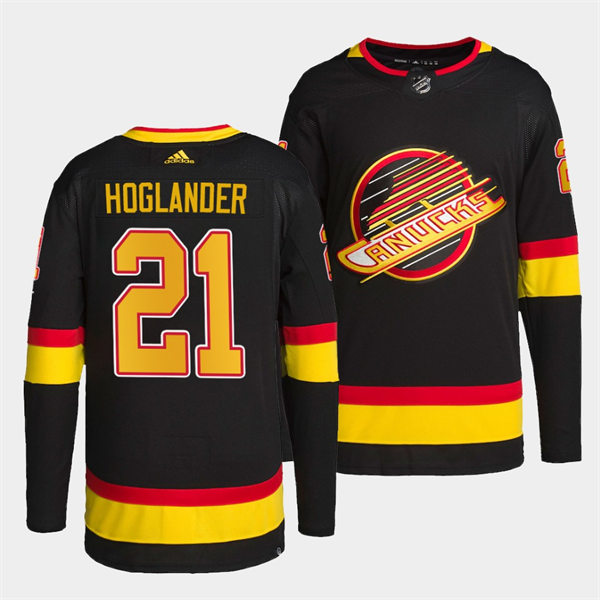Men's Vancouver Canucks #21 Nils Hoglander adidas Black 2019-20 Flying Skate Jersey Stitched