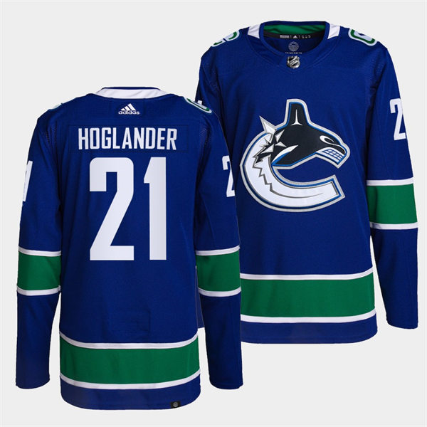 Men's Vancouver Canucks #21 Nils Hoglander adidas Home Blue Authentic Player Jersey