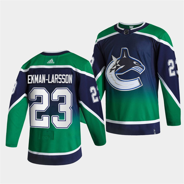 Men's Vancouver Canucks #23 Oliver Ekman-Larsson adidas Blue 2021 Season Reverse Retro Jersey Stitched