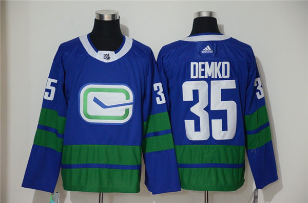 Men's Vancouver Canucks #35 Thatcher Demko adidas Alternate Blue Third Player Jersey