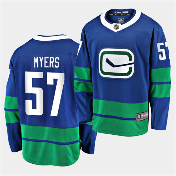 Men's Vancouver Canucks #57 Tyler Myers adidas Alternate Blue Third Player Jersey Stitched
