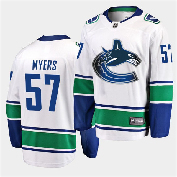 Men's Vancouver Canucks #57 Tyler Myers adidas Away White Player Jersey Stitched