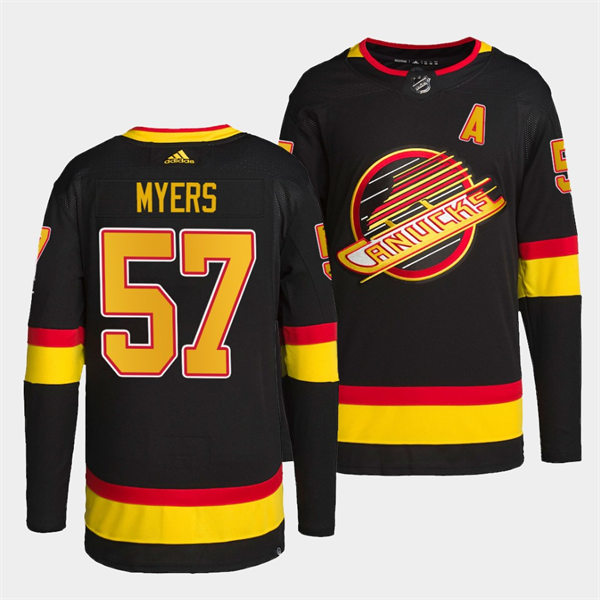 Men's Vancouver Canucks #57 Tyler Myers adidas Black 2019-20 Flying Skate Jersey Stitched